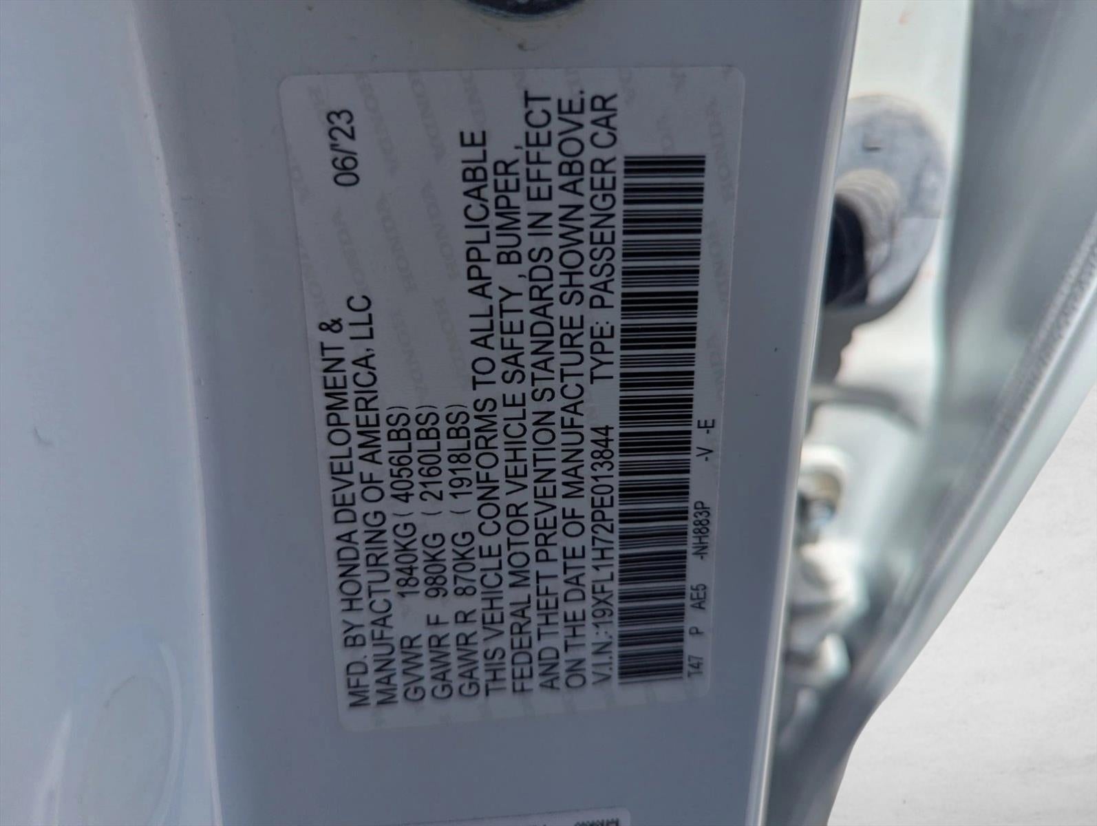 2023 Honda Civic Hatchback EX-L w/o BSI