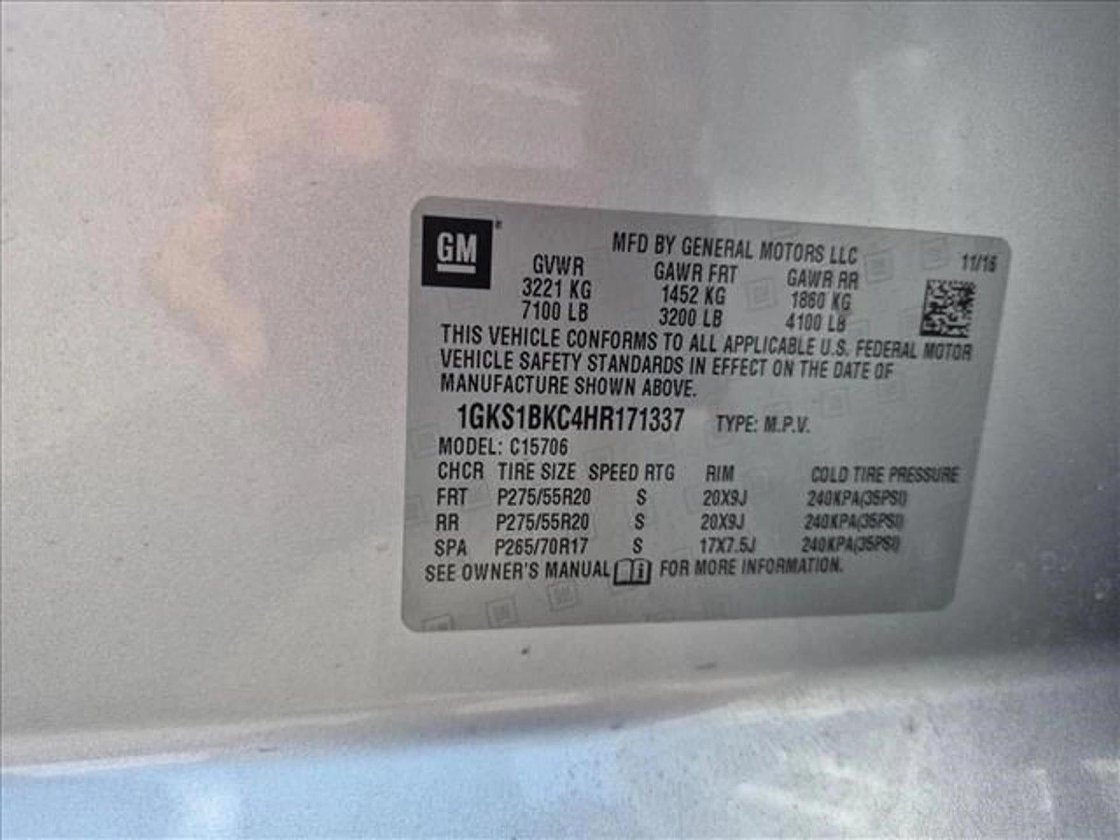 2017 GMC Yukon 2WD 4dr SLT