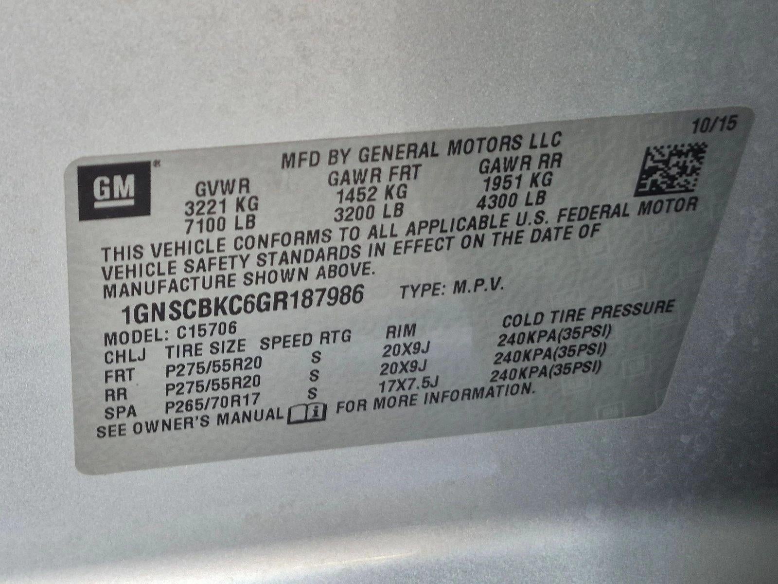 2016 Chevrolet Tahoe 2WD LT
