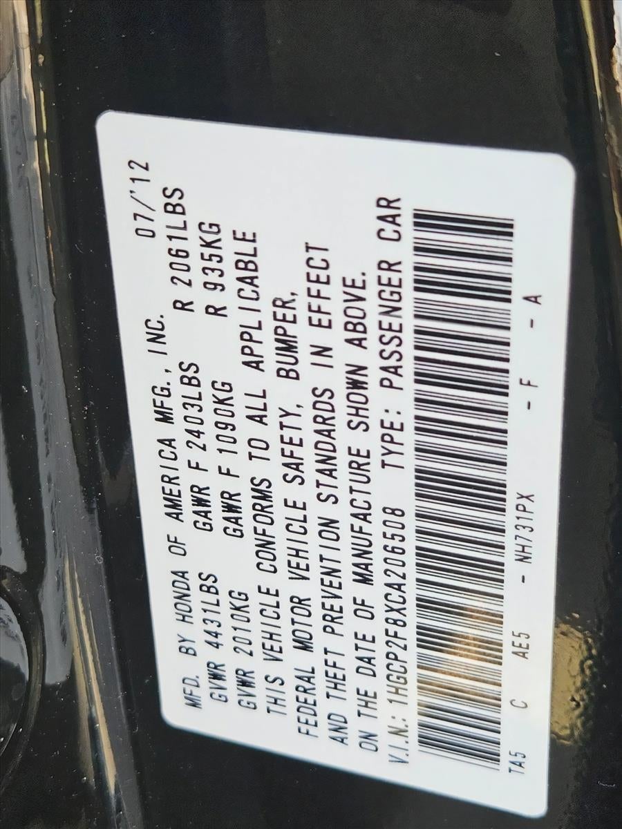 2012 Honda Accord Sedan EX-L Automatic