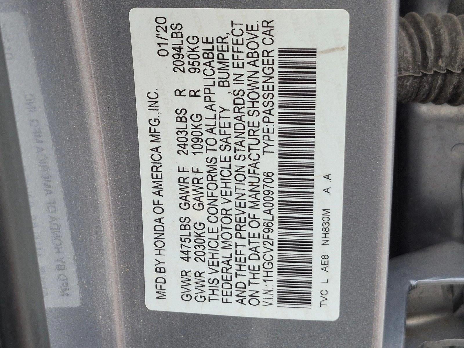 2020 Honda Accord Sedan Touring 2.0T Automatic