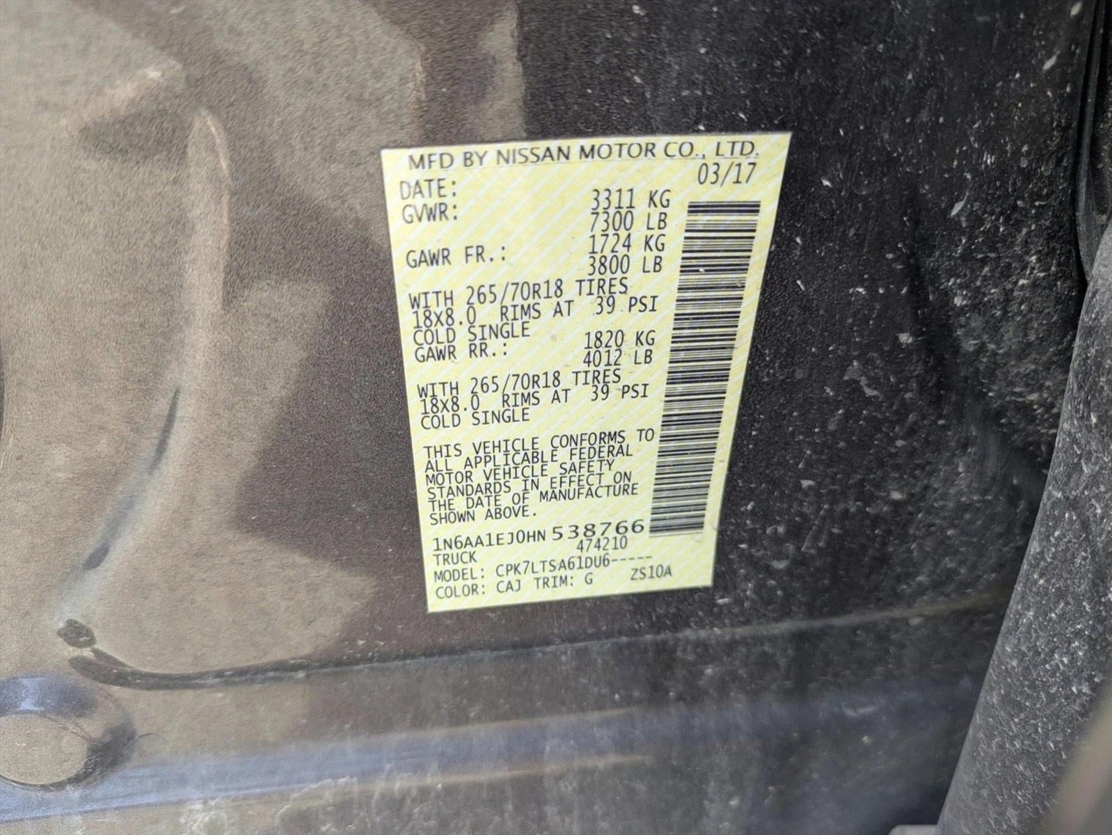 2017 Nissan Titan 4x4 Crew Cab SV