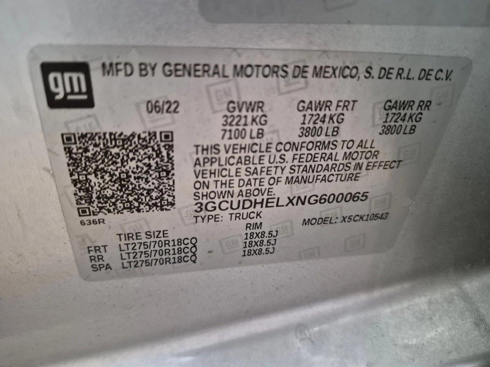 2022 Chevrolet Silverado 1500 Crew Cab Short Box 4-Wheel Drive ZR2