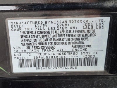 2025 Nissan Sentra SV CVT