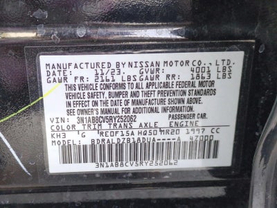 2024 Nissan Sentra SV CVT