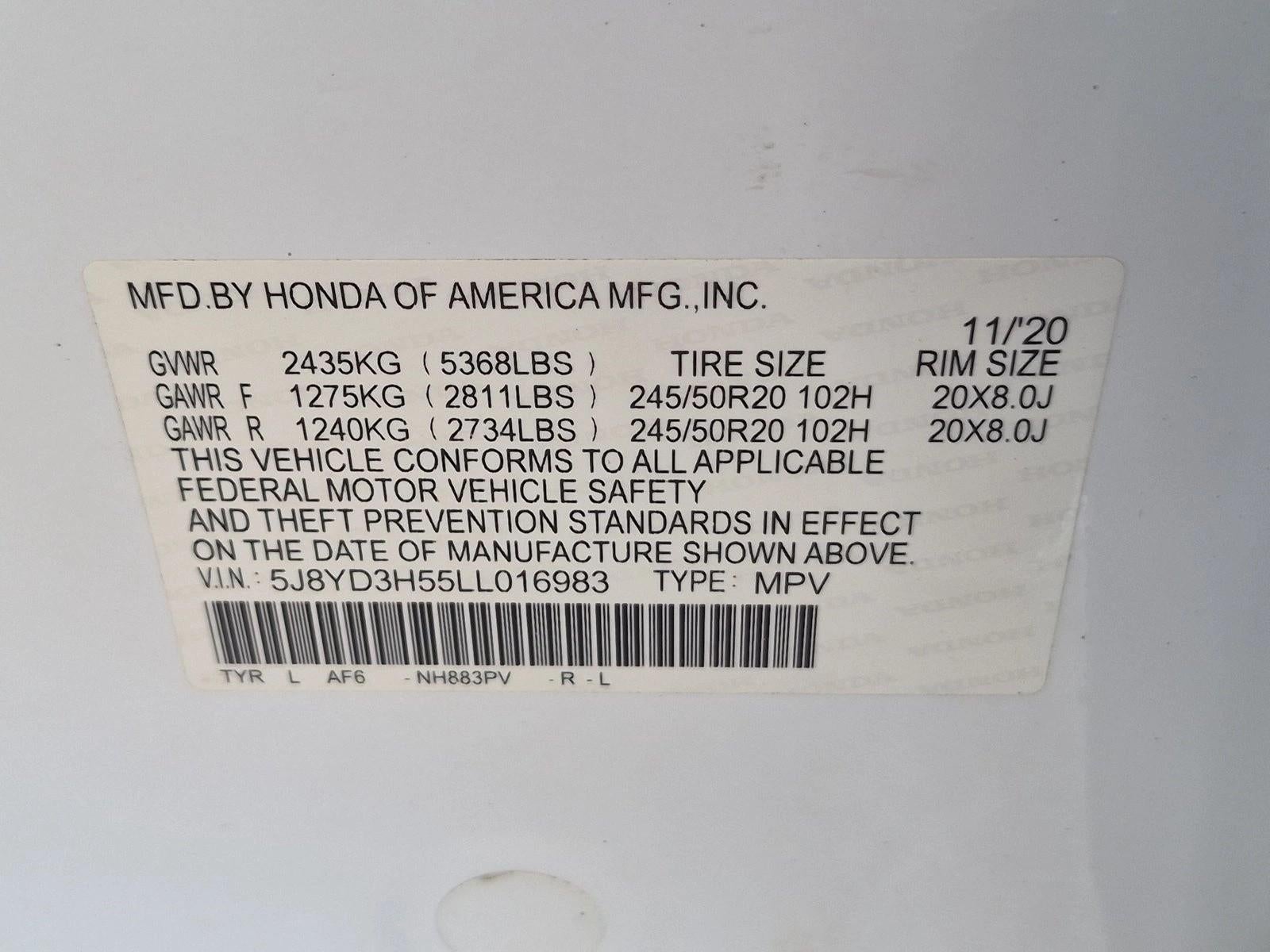 2020 Acura MDX FWD 7-Passenger w/Technology Pkg