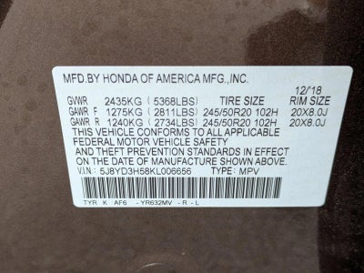 2019 Acura MDX FWD w/Technology Pkg