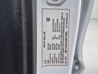 2022 Tesla Model 3 RWD