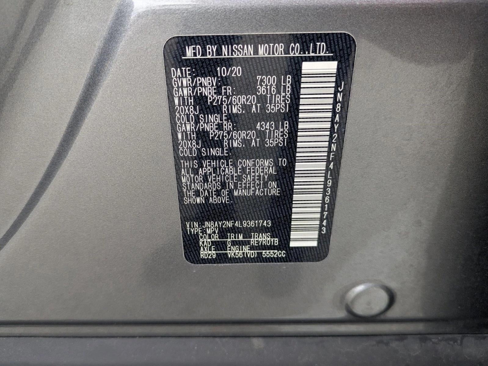 2020 Nissan Armada 4x2 Platinum